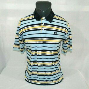 ECKO Unlted Mens M Striped  Polo Shirt blue white
